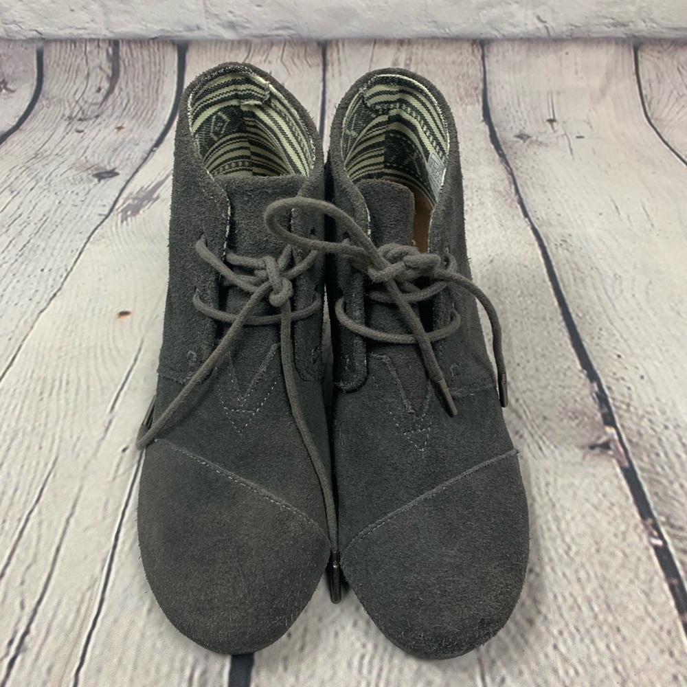 TOMs Suede Gray Booties